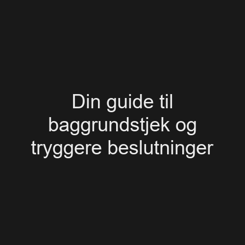 Din guide til baggrundstjek og tryggere beslutninger